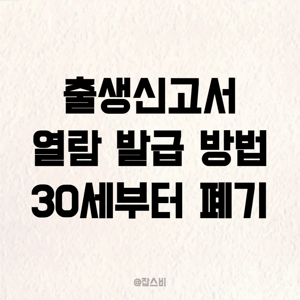 출생신고서 열람 발급 방법 30세부터 폐기