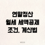 연말정산 월세 세액공제 조건 계산법