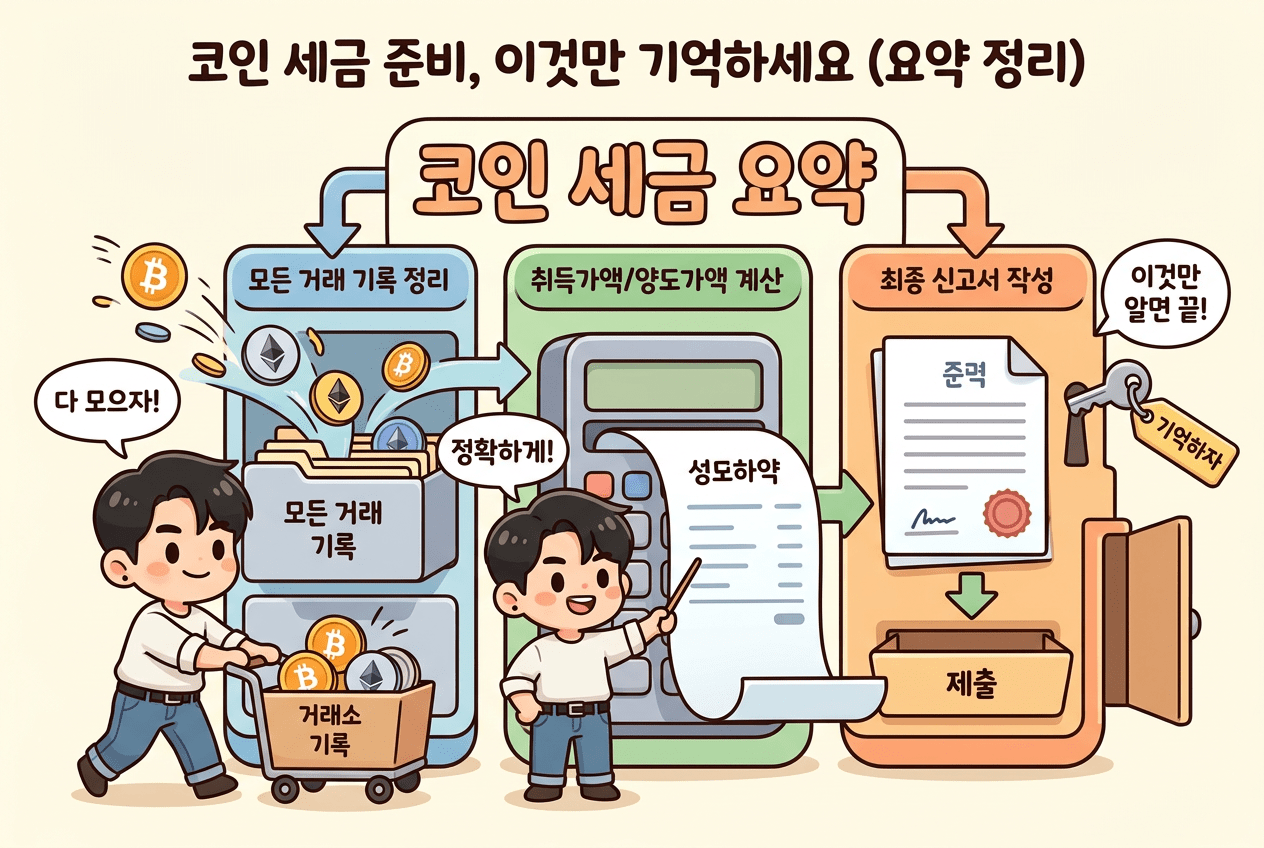 코인 세금 준비, 이것만 기억하세요 (요약 정리)