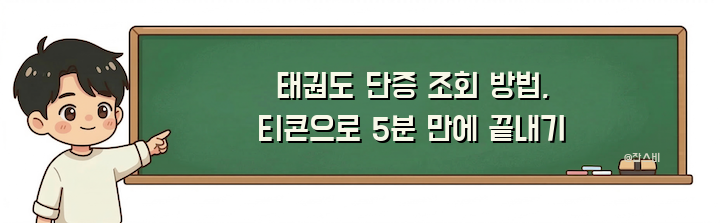 태권도 단증 조회 방법, 티콘으로 5분 만에 끝내기