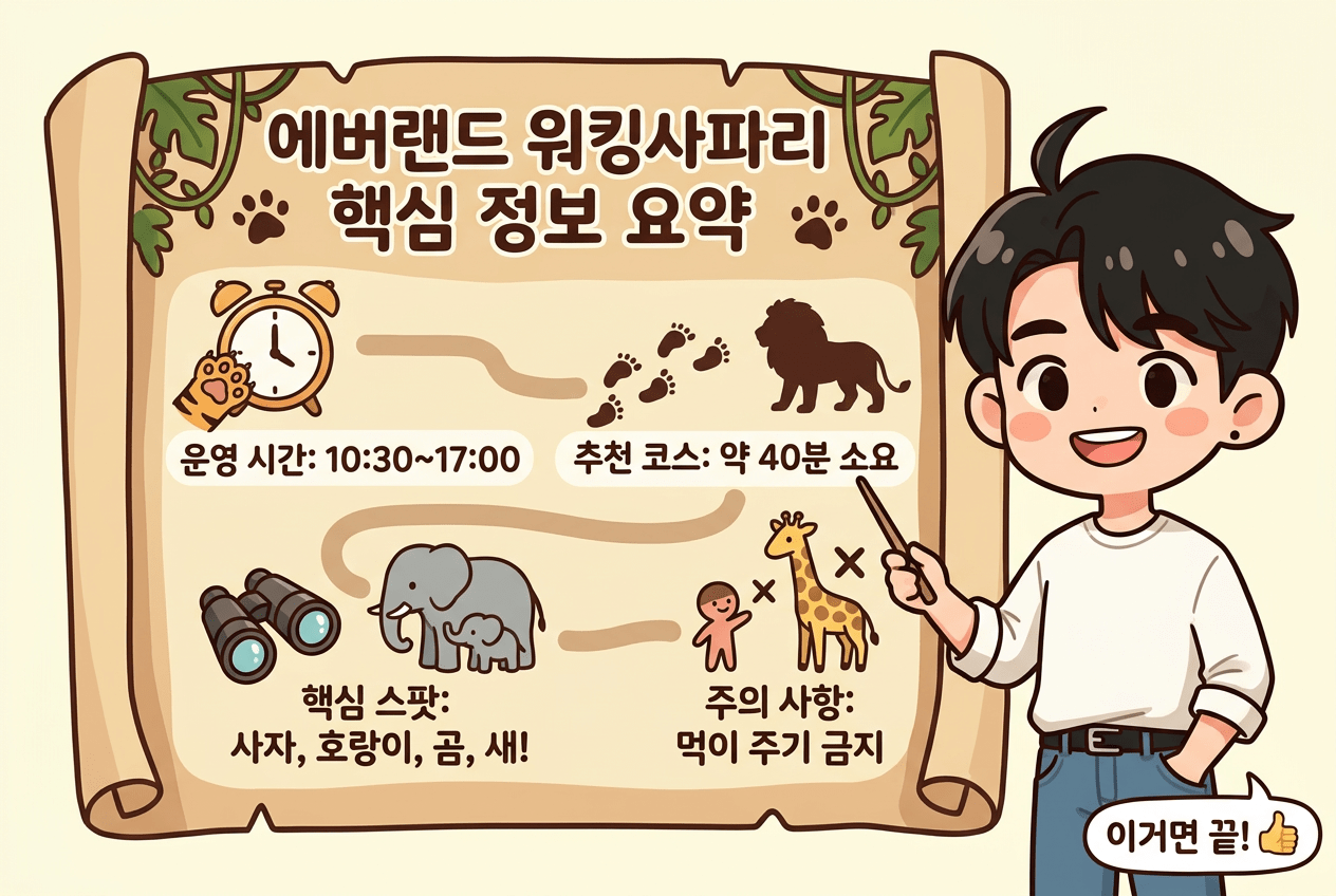 에버랜드 워킹사파리 핵심 정보 요약