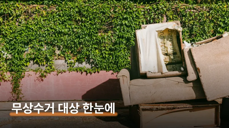 무상수거 대상 품목 vs 유료 신고 대상