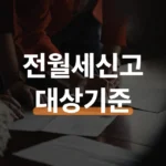 전월세 신고제 대상 보증금 6천만원 기준과 신청 방법