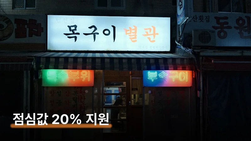 직장인 든든한 점심값 지원 월 4만원 조건과 신청법